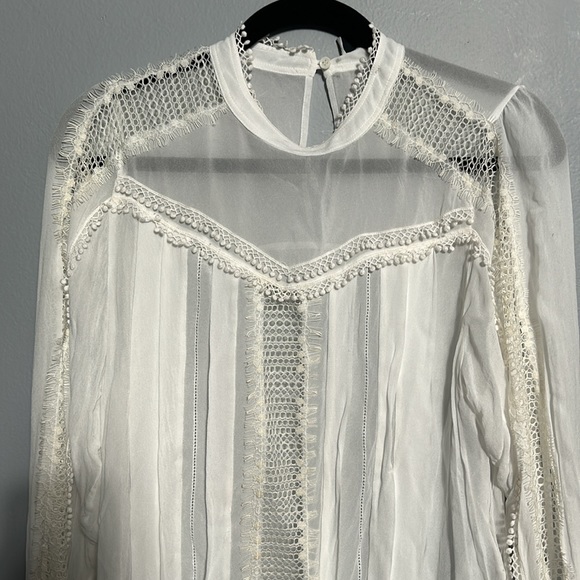 Iro Ease Long-Sleeve Sheer French Lace Blouse size 38- M - US 6 - Picture 5 of 14